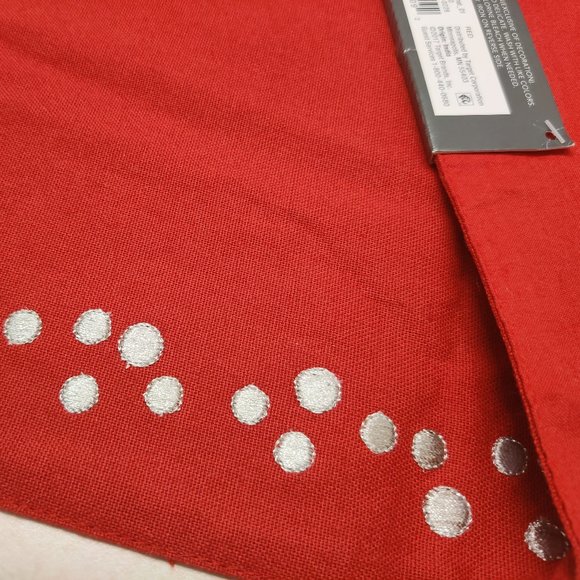 Threshold Red and Gold Table Placemats - Set of 3 - Picture 6 of 9